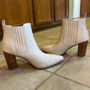 Cream Pointed Ankle Bootie